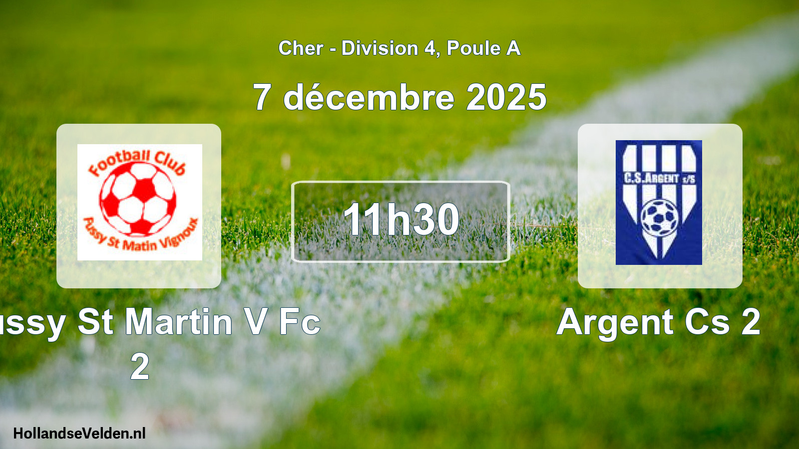 Scheduled Match: Fussy St Martin V Fc 2 - Argent Cs 2 (7 December 2025)