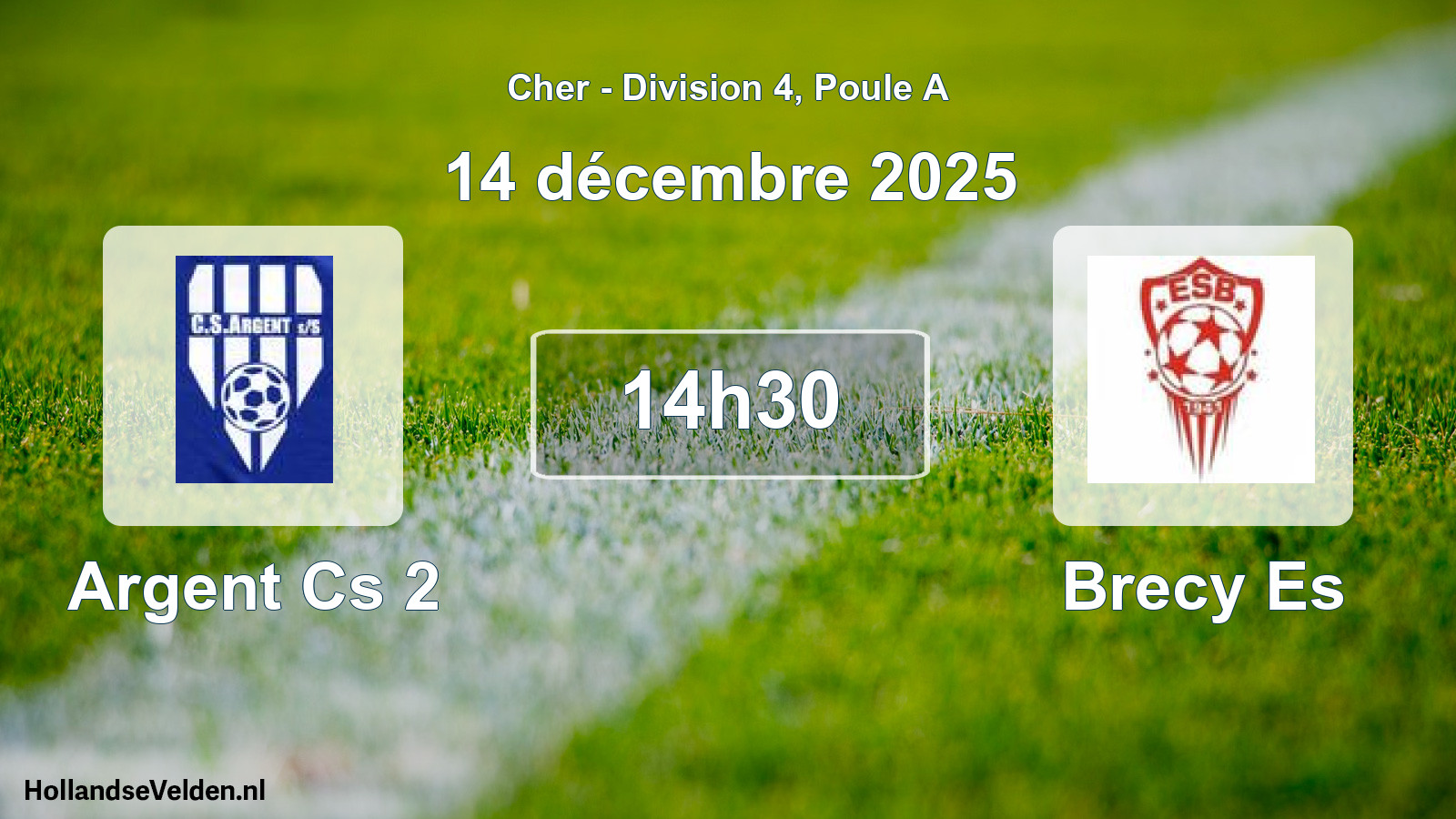 Geplande wedstrijd: Argent Cs 2 - Brecy Es (14 december 2025)