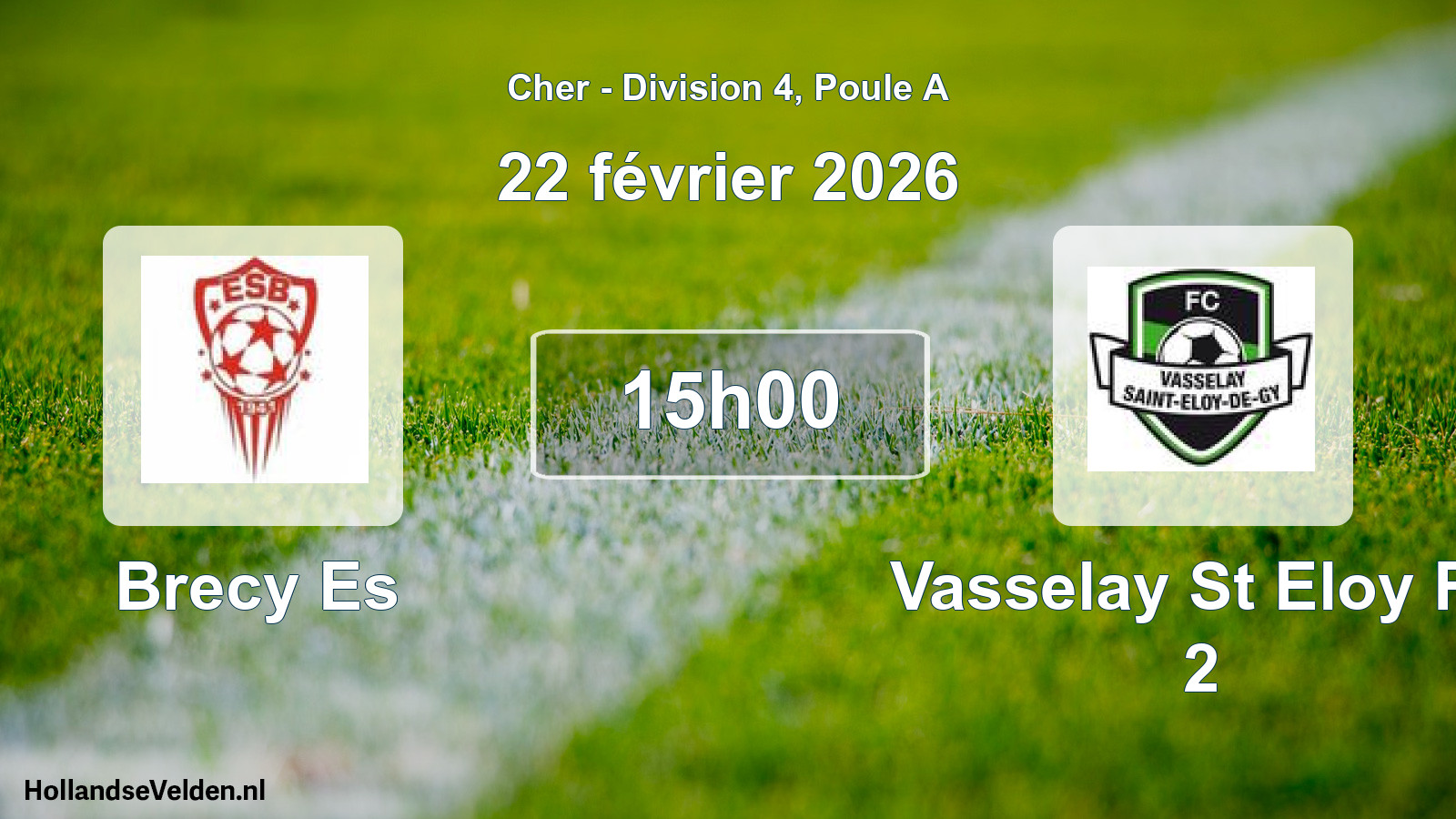 Geplande wedstrijd: Brecy Es - Vasselay St Eloy Fc 2 (22 februari 2026)