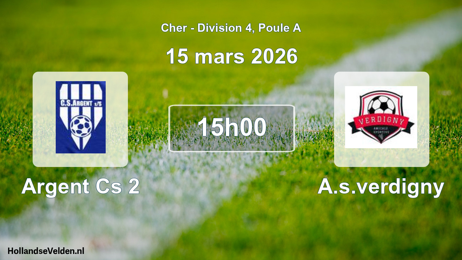Geplande wedstrijd: Argent Cs 2 - A.s.verdigny (15 mars 2026)