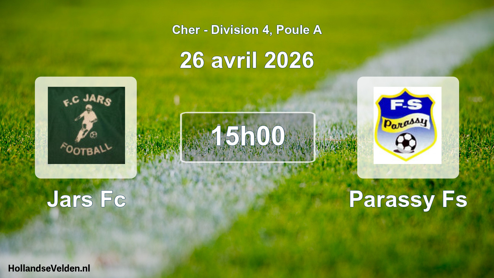 Geplande wedstrijd: Jars Fc - Parassy Fs (26 avril 2026)