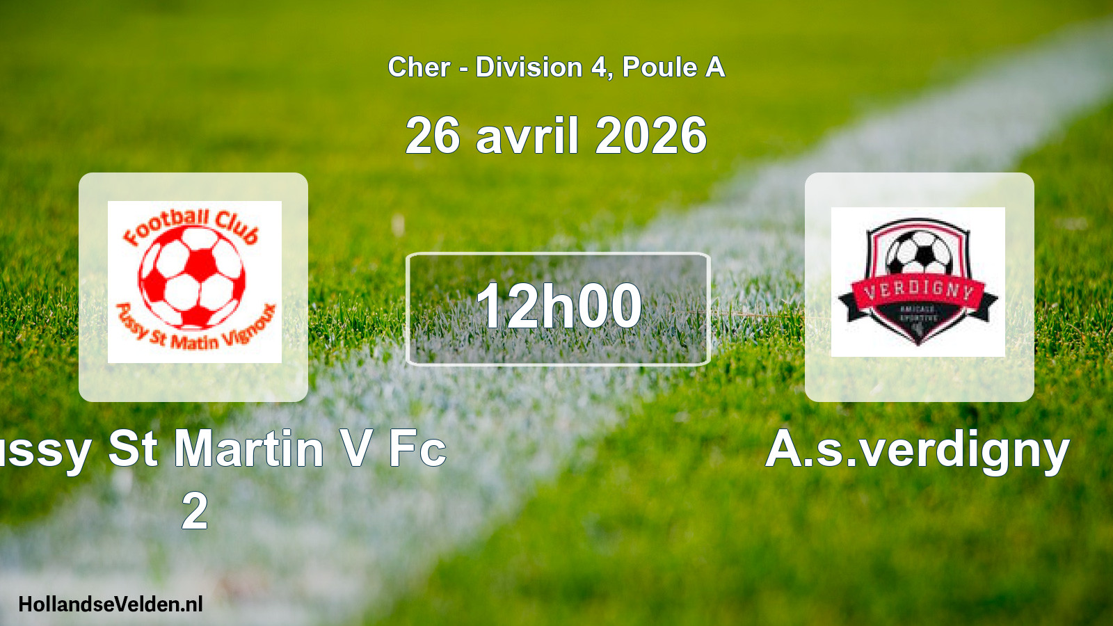 Geplande wedstrijd: Fussy St Martin V Fc 2 - A.s.verdigny (26 april 2026)