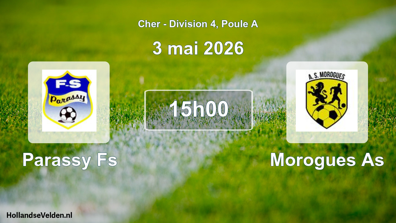 Geplande wedstrijd: Parassy Fs - Morogues As (3 mai 2026)