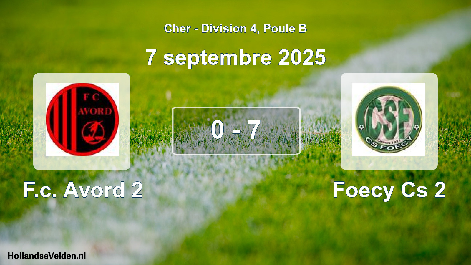 Gespeelde wedstrijd: F.c. Avord 2 - Foecy Cs 2 0 - 7 (7 septembre 2025)