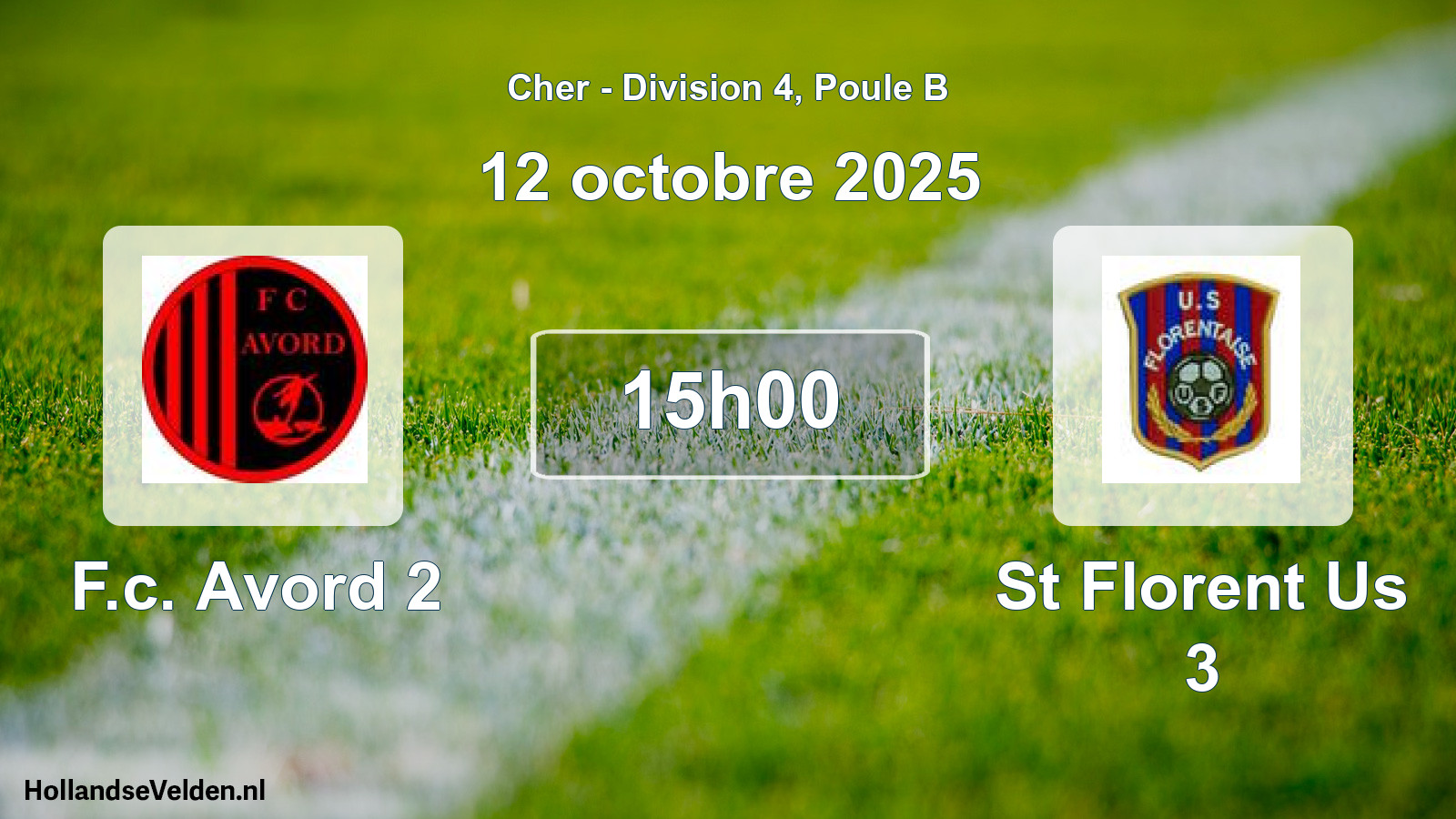 Geplande wedstrijd: F.c. Avord 2 - St Florent Us 3 (12 octobre 2025)