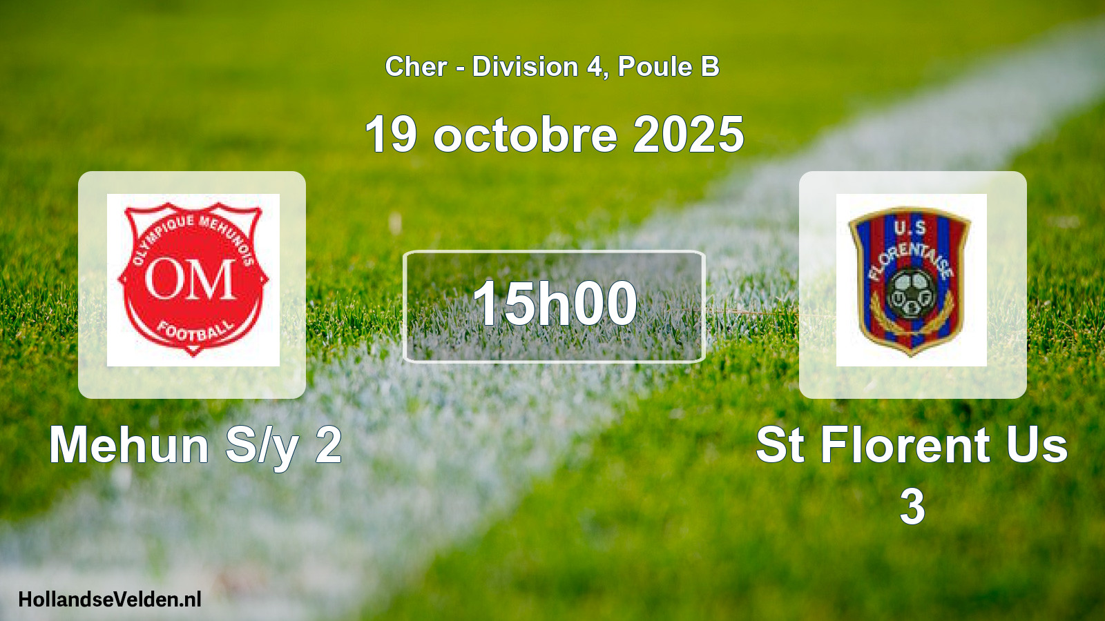 Scheduled Match: Mehun S/y 2 - St Florent Us 3 (19 October 2025)