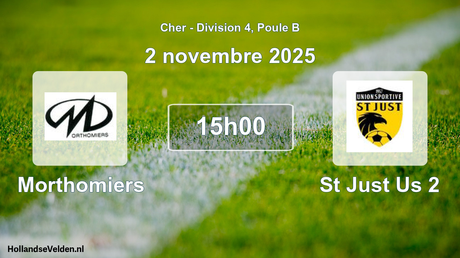 Geplande wedstrijd: Morthomiers - St Just Us 2 (2 november 2025)
