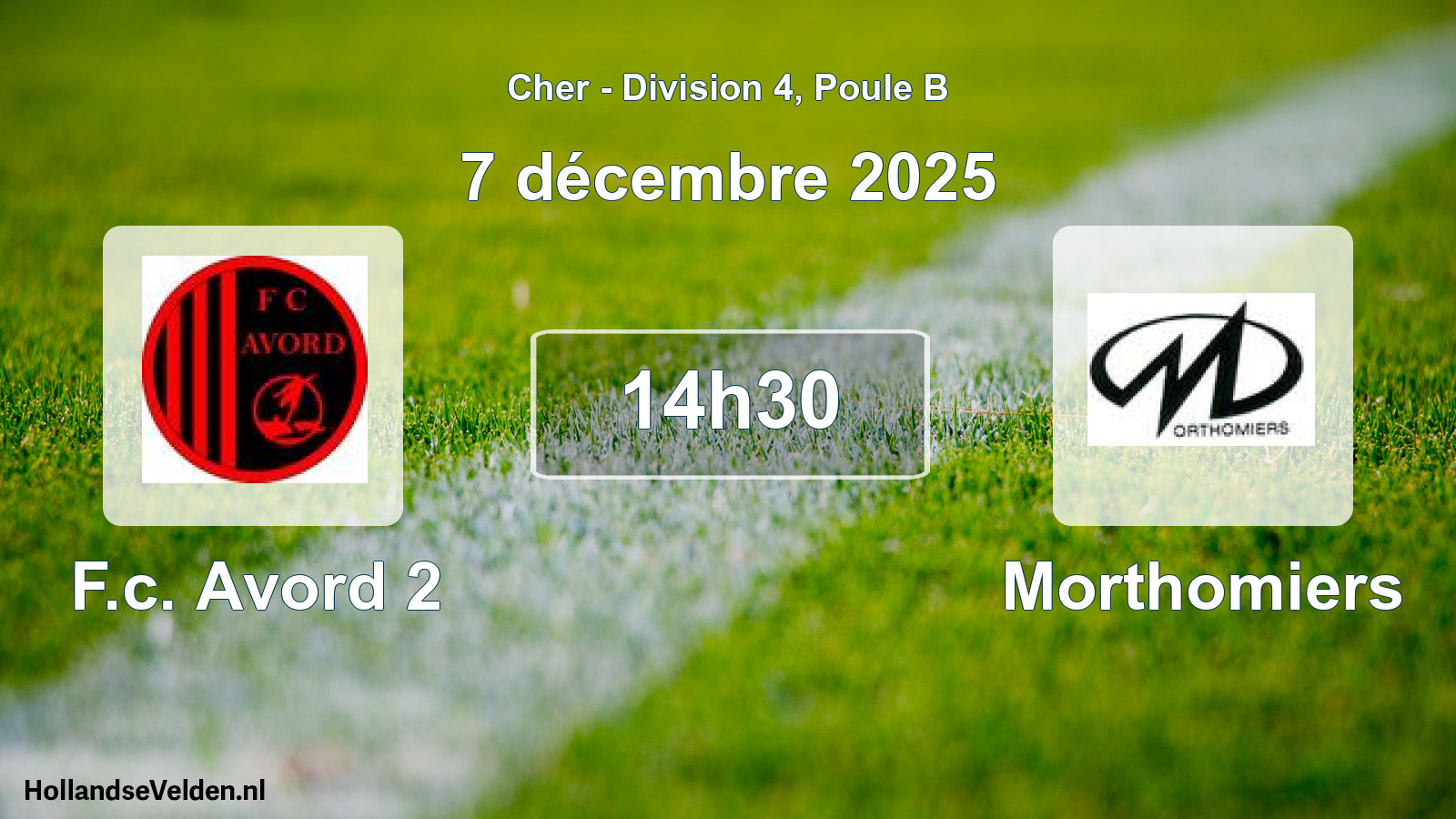 Geplande wedstrijd: F.c. Avord 2 - Morthomiers (7 december 2025)