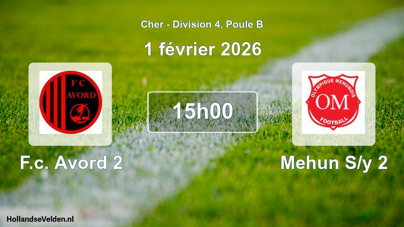 Geplande wedstrijd: F.c. Avord 2 - Mehun S/y 2 (1 février 2026)