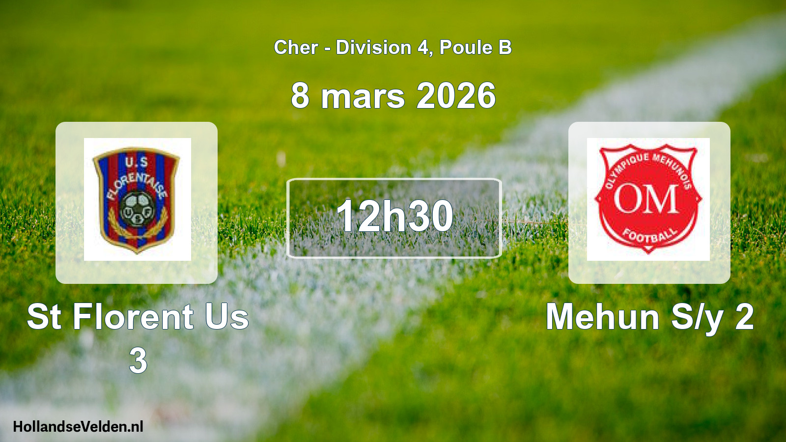 Geplande wedstrijd: St Florent Us 3 - Mehun S/y 2 (8 maart 2026)