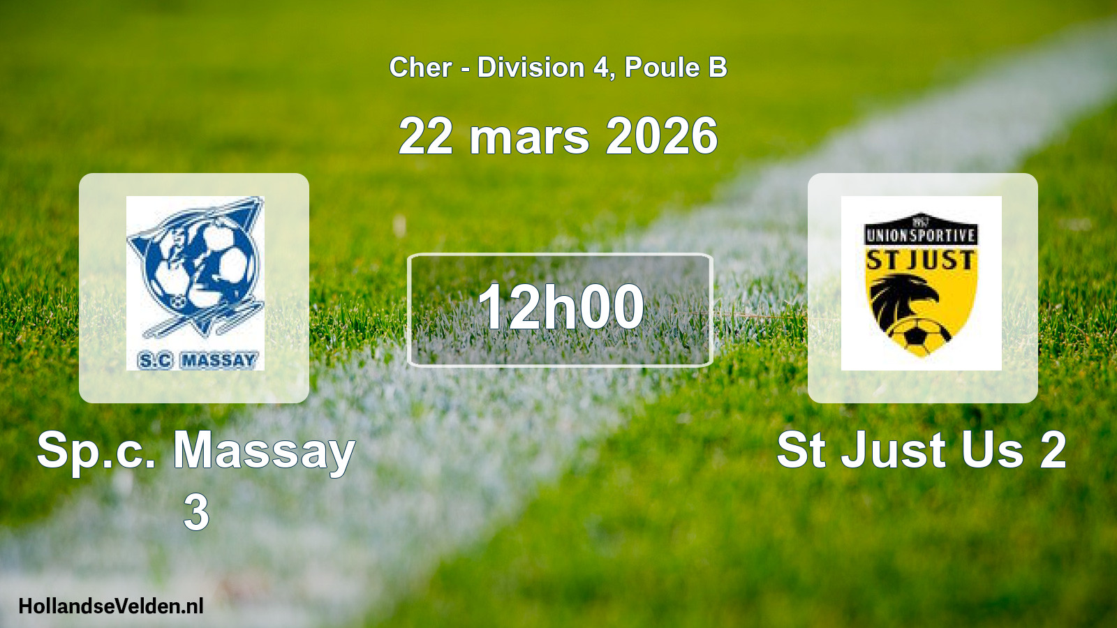 Geplande wedstrijd: Sp.c. Massay 3 - St Just Us 2 (22 maart 2026)