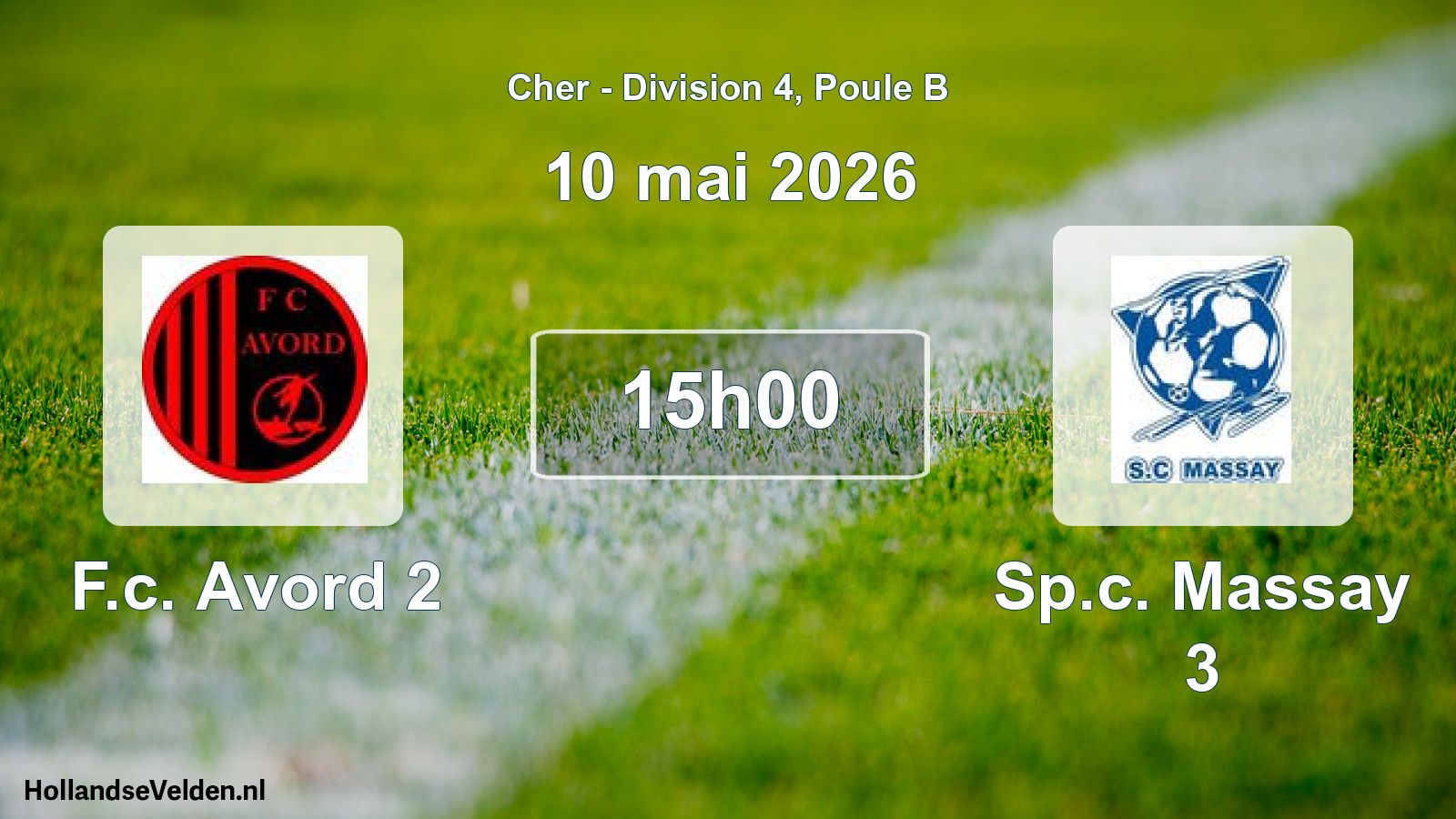 Geplande wedstrijd: F.c. Avord 2 - Sp.c. Massay 3 (10 mai 2026)