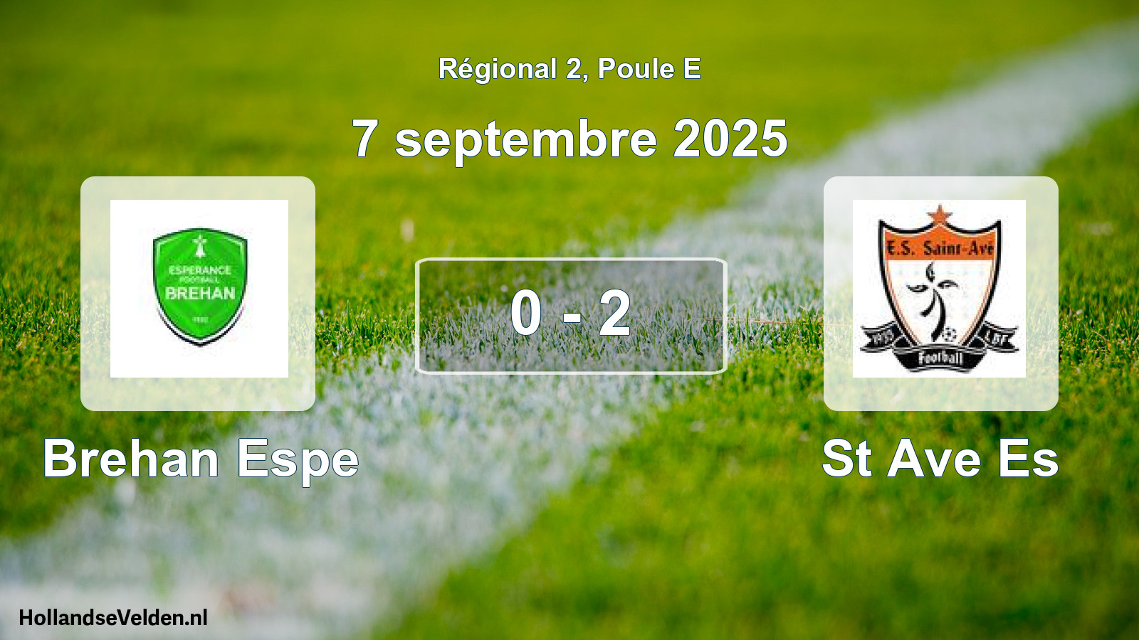 Gespeelde wedstrijd: Brehan Espe - St Ave Es 0 - 2 (7 september 2025)