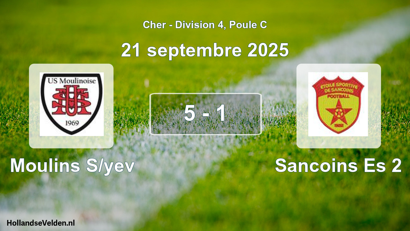 Gespeelde wedstrijd: Moulins S/yev - Sancoins Es 2 5 - 1 (21 september 2025)