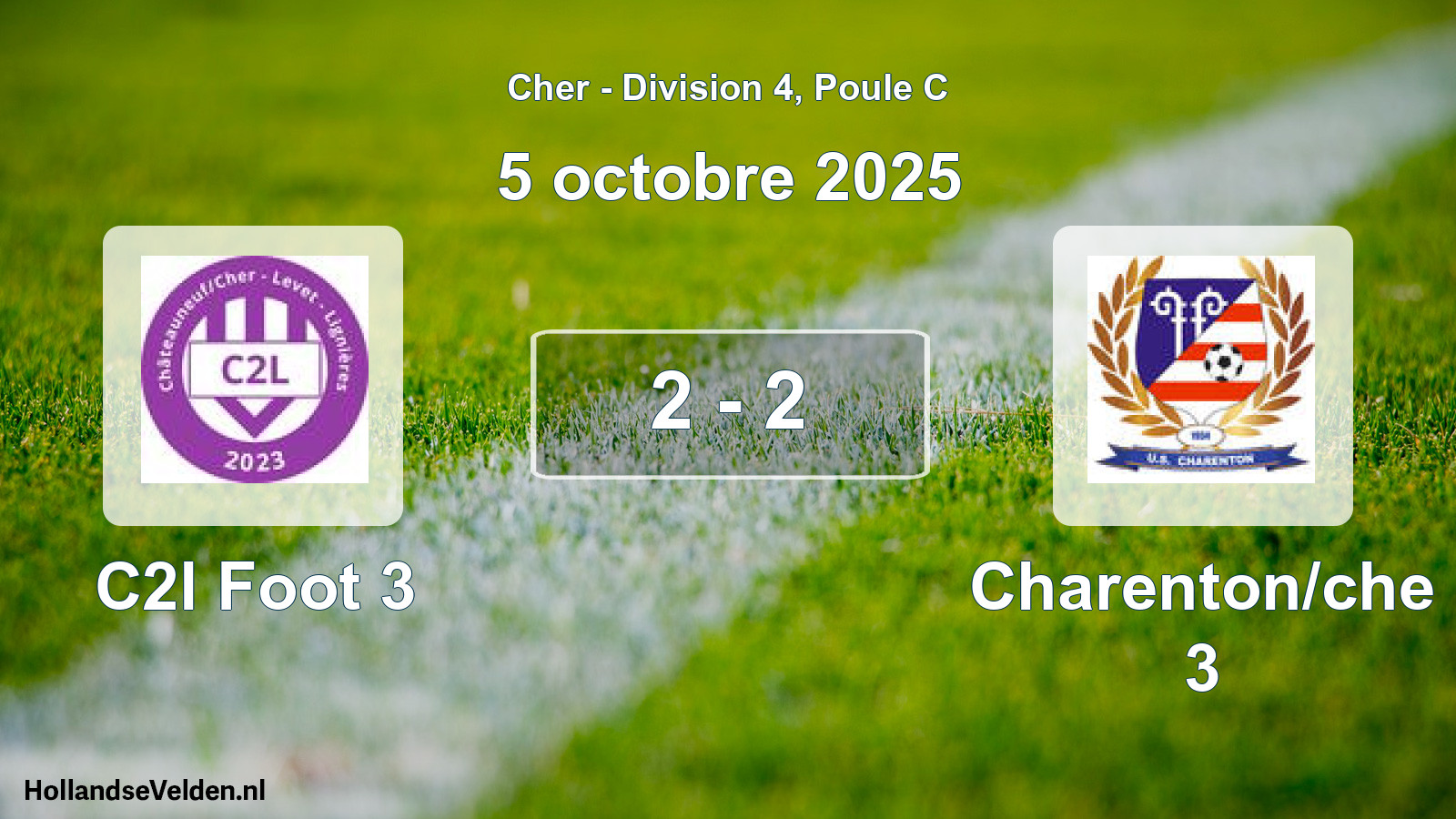 Total number of matches played: C2l Foot 3 - Charenton/che 3 2 - 2 (5 October 2025)