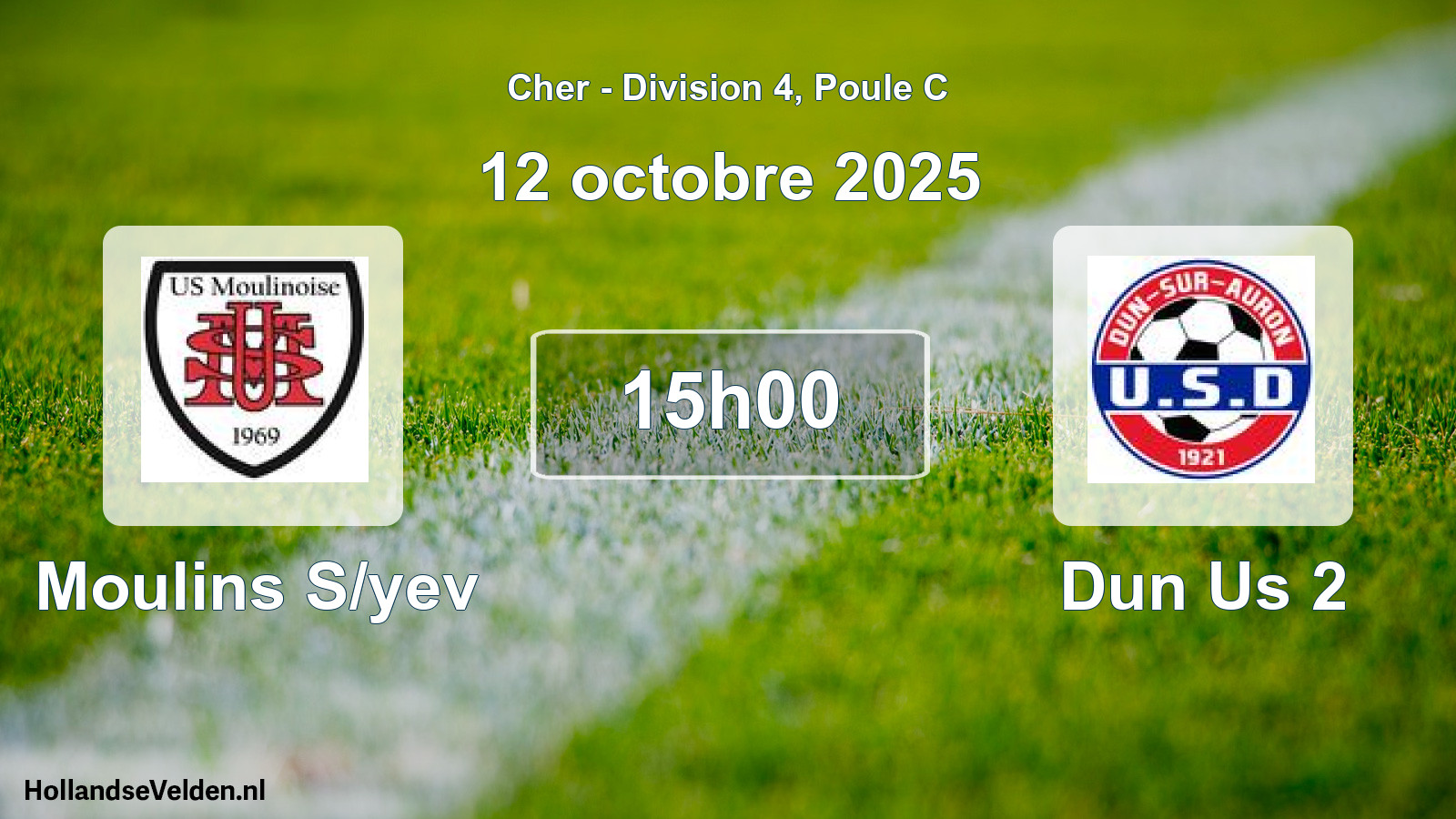 Geplande wedstrijd: Moulins S/yev - Dun Us 2 (12 octobre 2025)