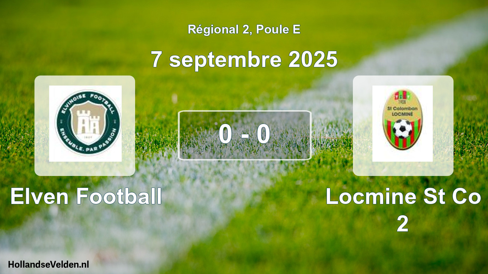 Gespeelde wedstrijd: Elven Football - Locmine St Co 2 0 - 0 (7 septembre 2025)