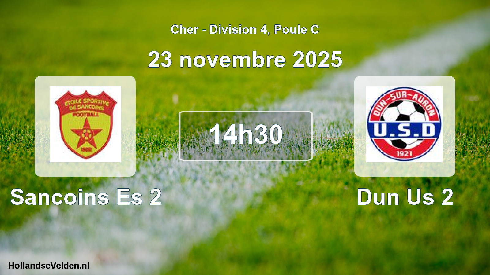 Geplande wedstrijd: Sancoins Es 2 - Dun Us 2 (23 november 2025)