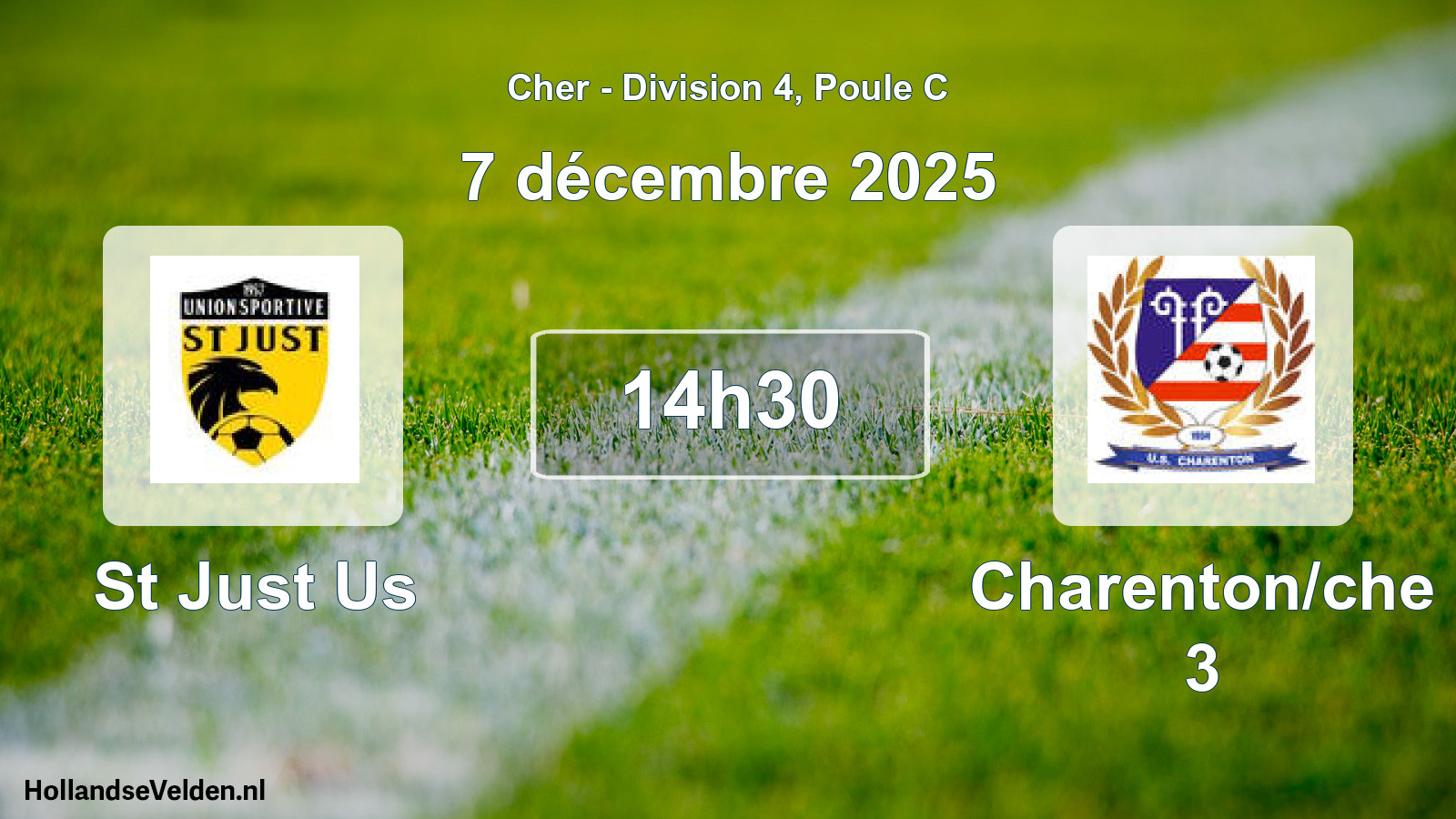 Geplande wedstrijd: St Just Us - Charenton/che 3 (7 décembre 2025)