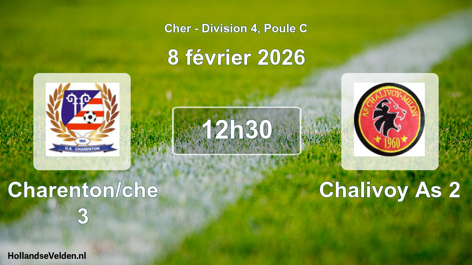 Geplande wedstrijd: Charenton/che 3 - Chalivoy As 2 (8 février 2026)