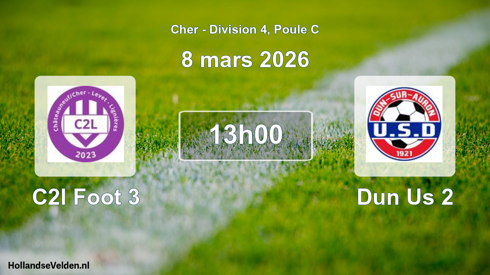 Geplande wedstrijd: C2l Foot 3 - Dun Us 2 (8 mars 2026)