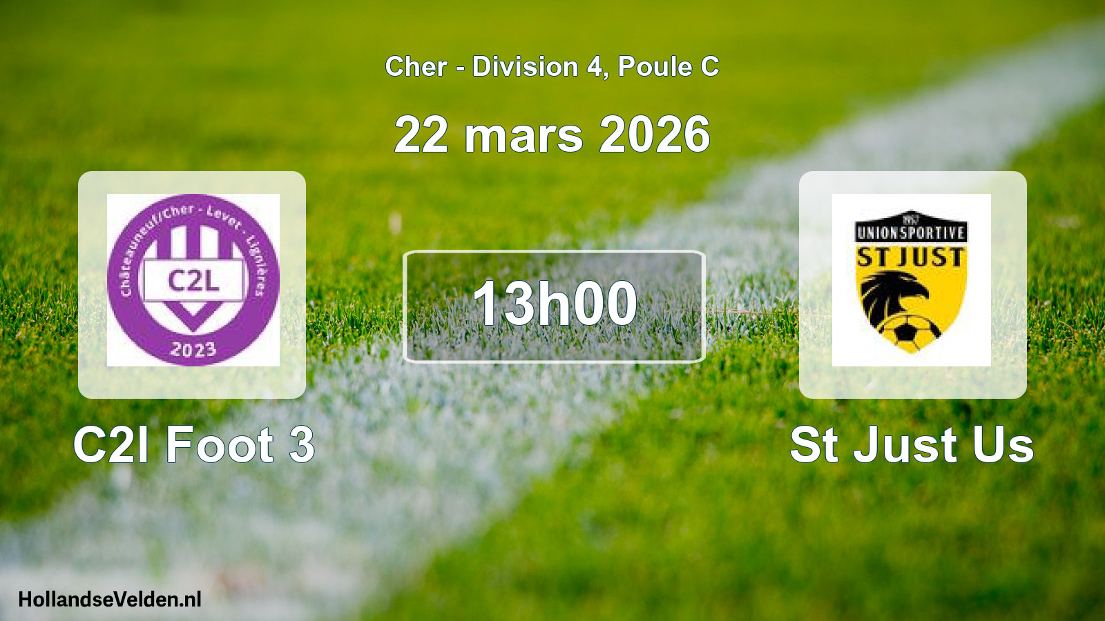 Geplande wedstrijd: C2l Foot 3 - St Just Us (22 mars 2026)