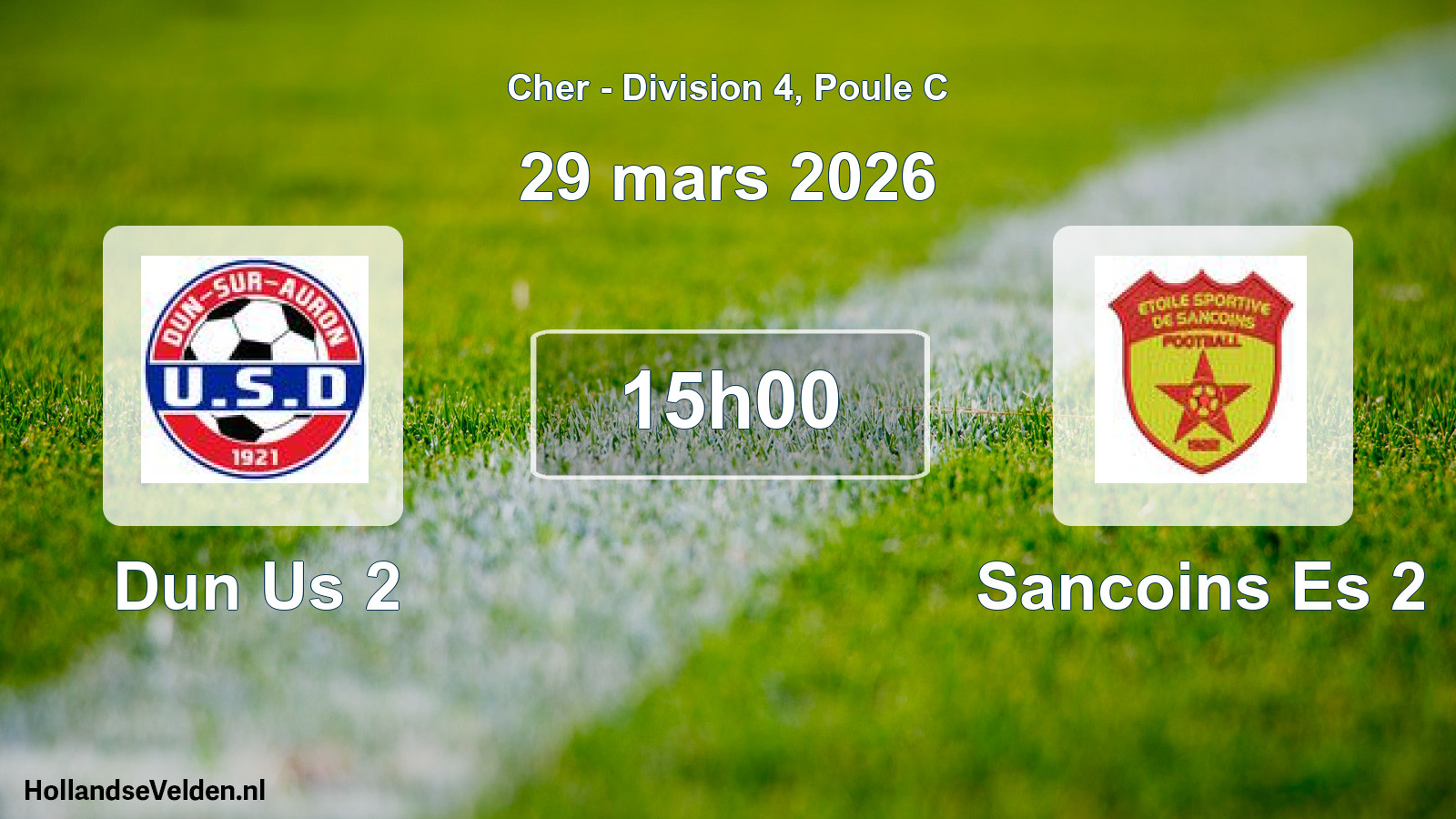 Geplande wedstrijd: Dun Us 2 - Sancoins Es 2 (29 maart 2026)