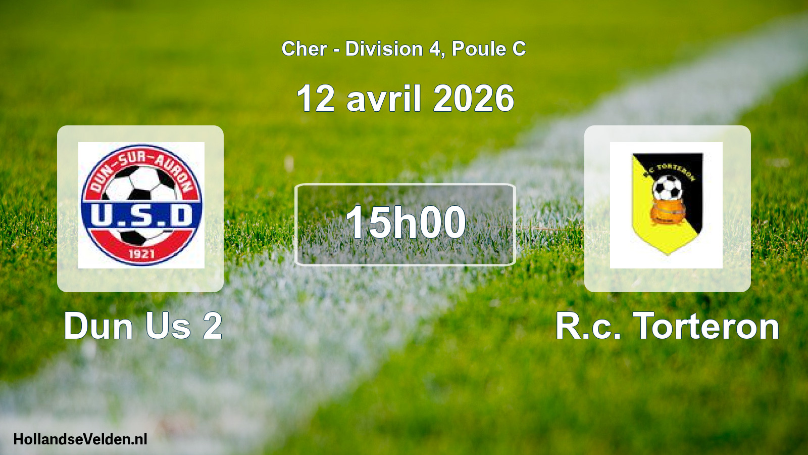 Geplande wedstrijd: Dun Us 2 - R.c. Torteron (12 april 2026)