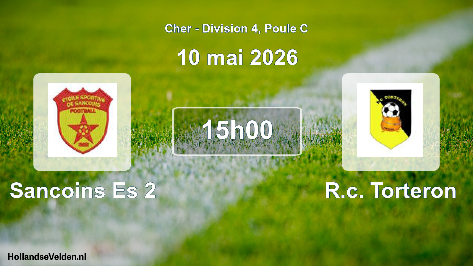 Geplande wedstrijd: Sancoins Es 2 - R.c. Torteron (10 mei 2026)