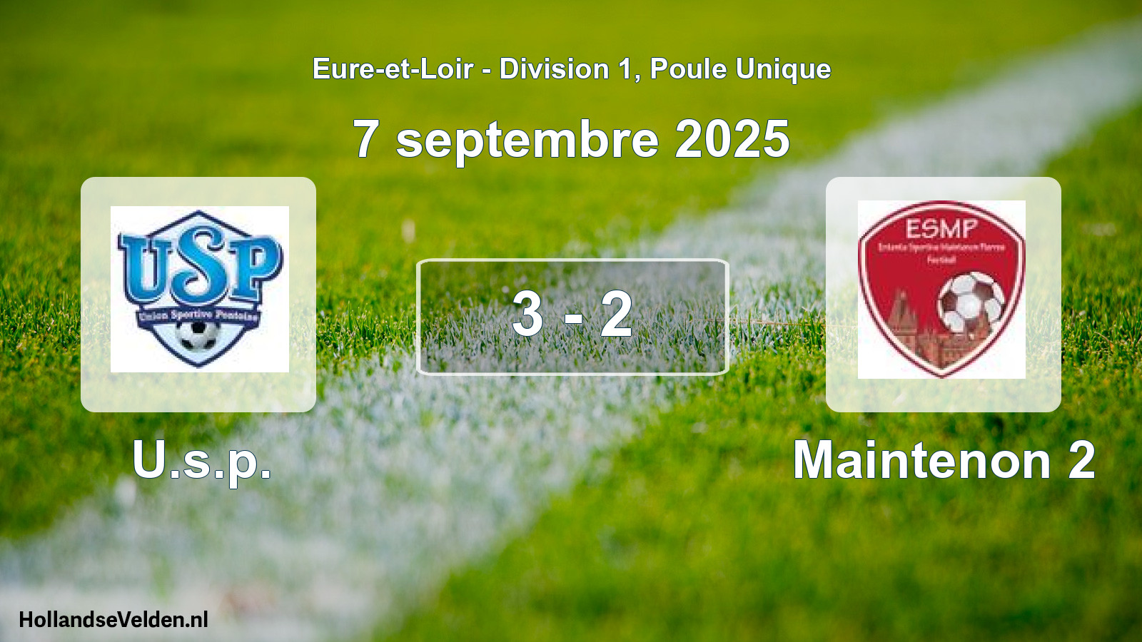 Gespeelde wedstrijd: U.s.p. - Maintenon 2 3 - 2 (7 septembre 2025)