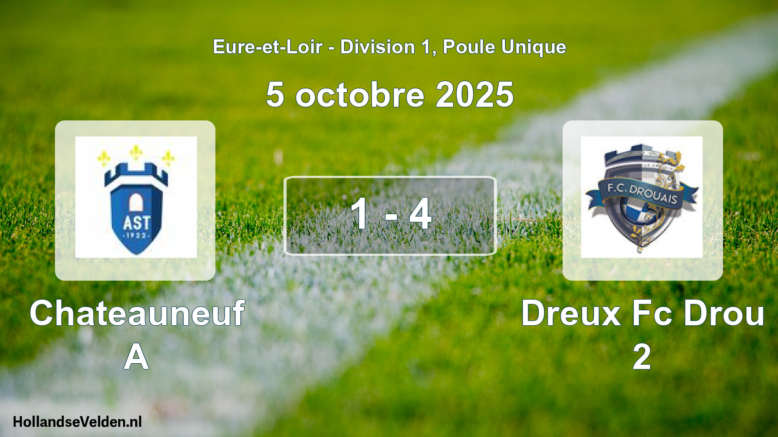 Gespeelde wedstrijd: Chateauneuf A - Dreux Fc Drou 2 1 - 4 (5 octobre 2025)