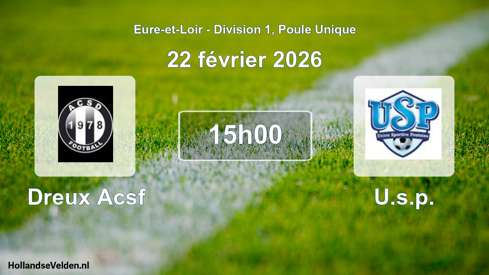 Geplande wedstrijd: Dreux Acsf - U.s.p. (22 février 2026)