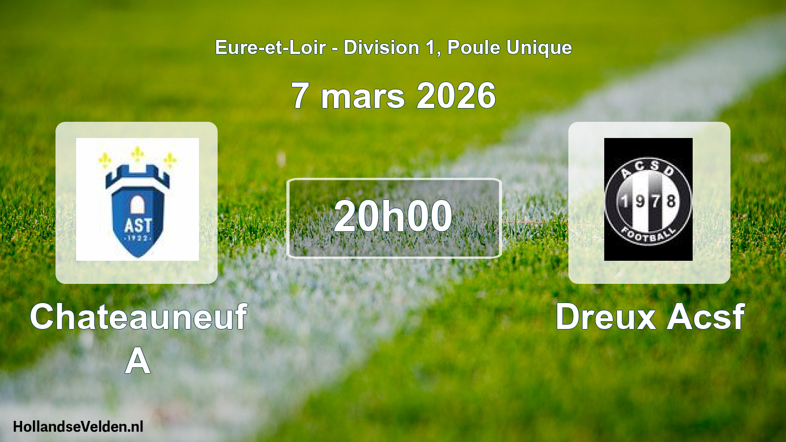 Geplande wedstrijd: Chateauneuf A - Dreux Acsf (7 mars 2026)