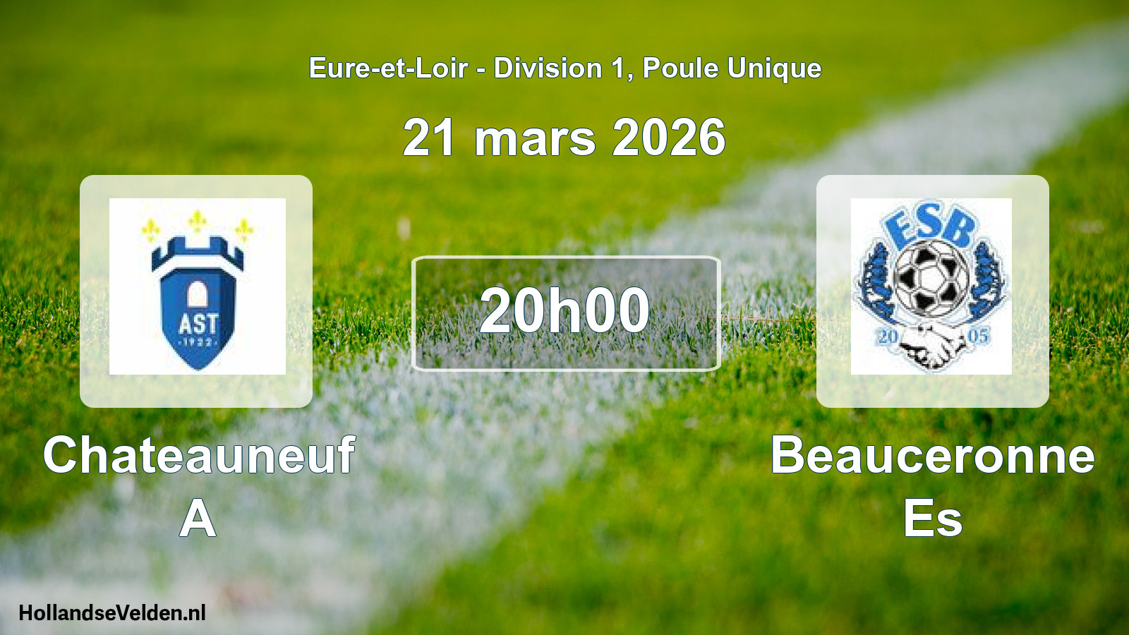 Geplande wedstrijd: Chateauneuf A - Beauceronne Es (21 mars 2026)