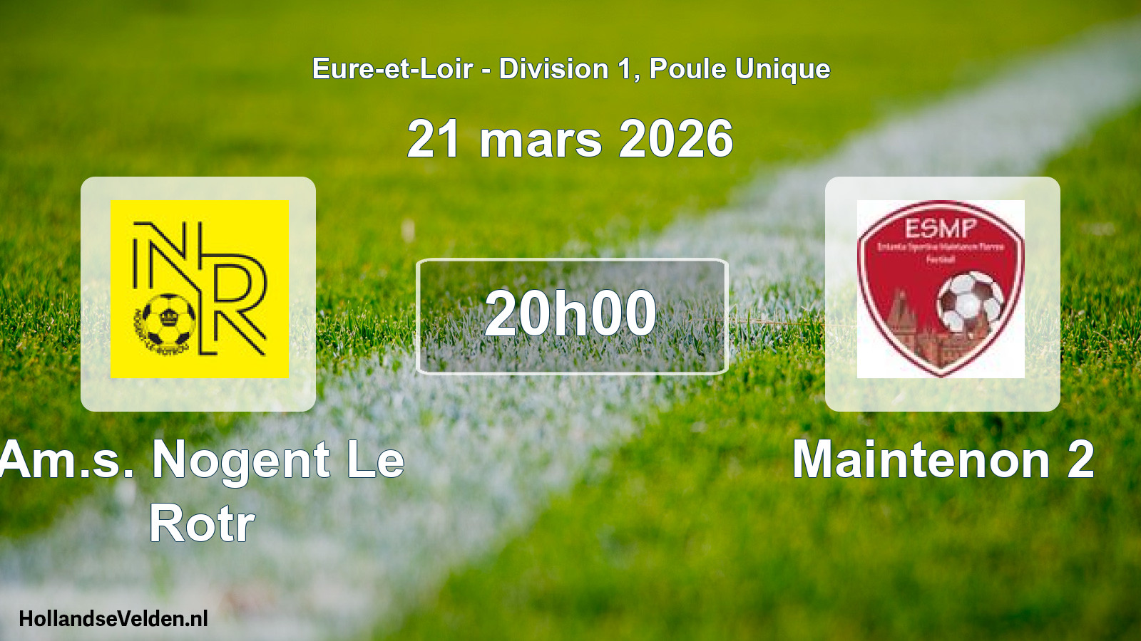 Geplande wedstrijd: Am.s. Nogent Le Rotr - Maintenon 2 (21 maart 2026)