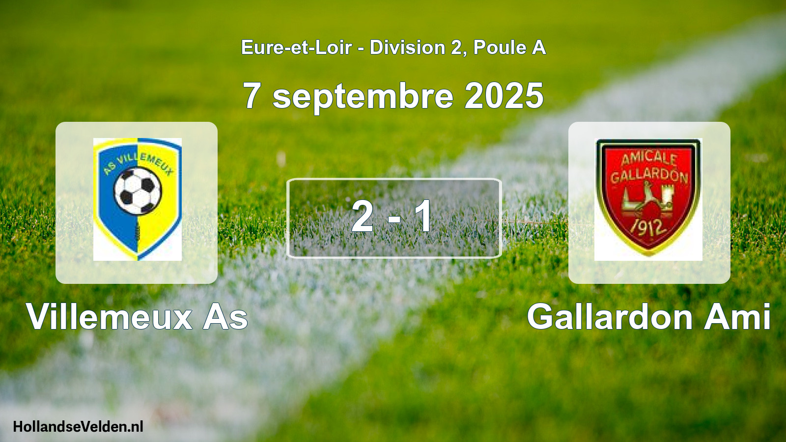Total number of matches played: Villemeux As - Gallardon Ami 2 - 1 (7 September 2025)