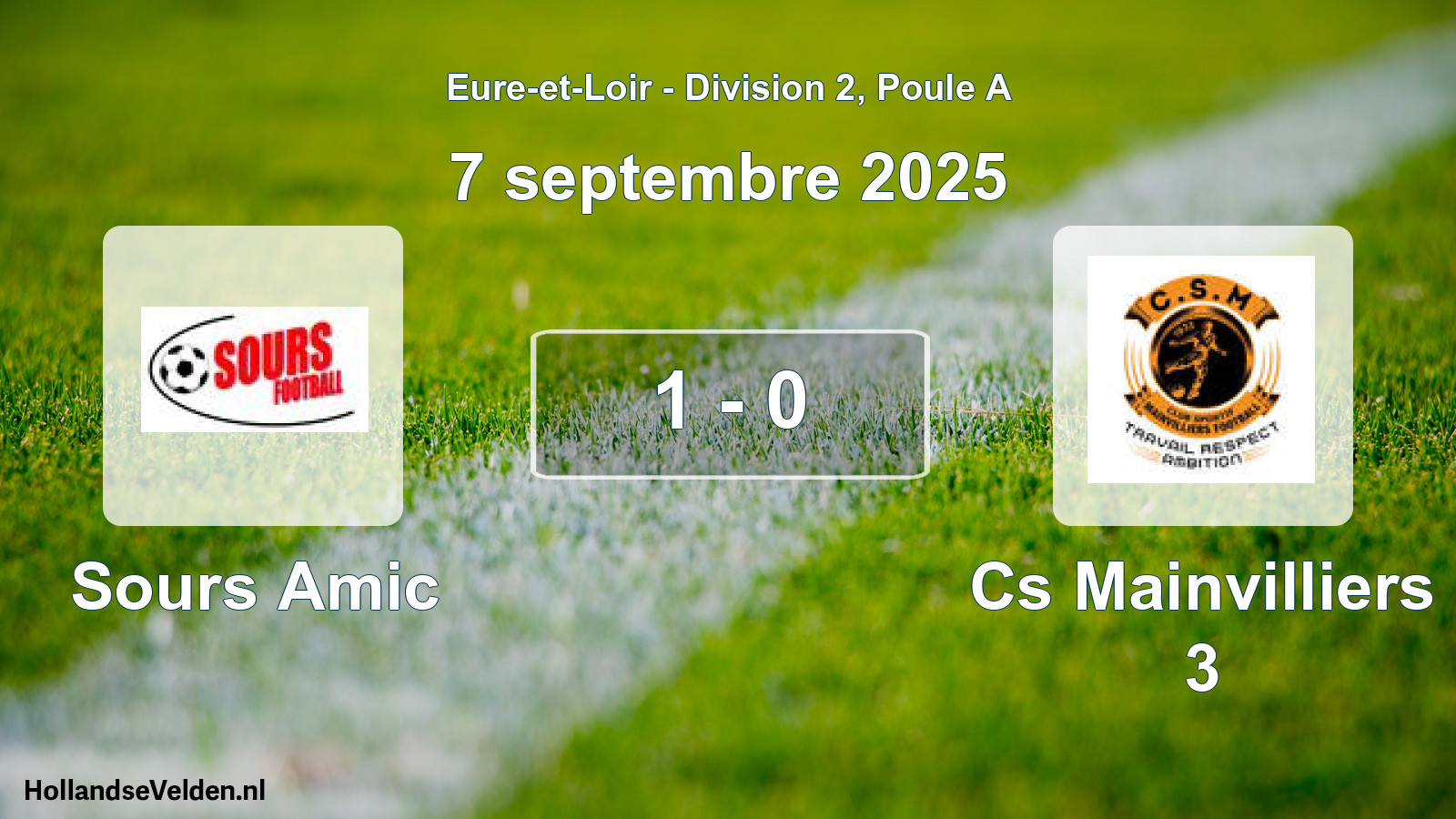 Gespeelde wedstrijd: Sours Amic - Cs Mainvilliers 3 1 - 0 (7 septembre 2025)