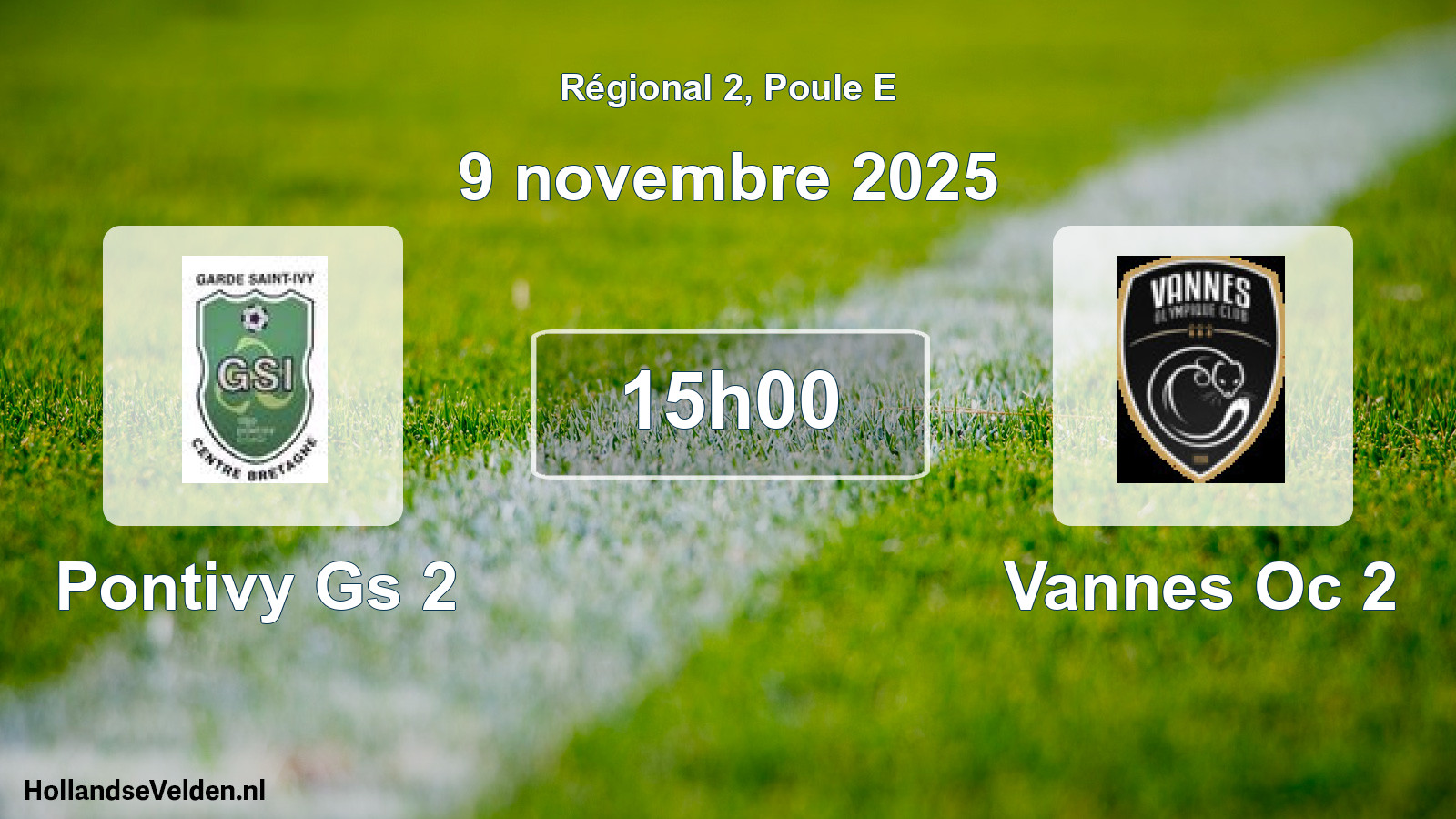 Geplande wedstrijd: Pontivy Gs 2 - Vannes Oc 2 (9 novembre 2025)