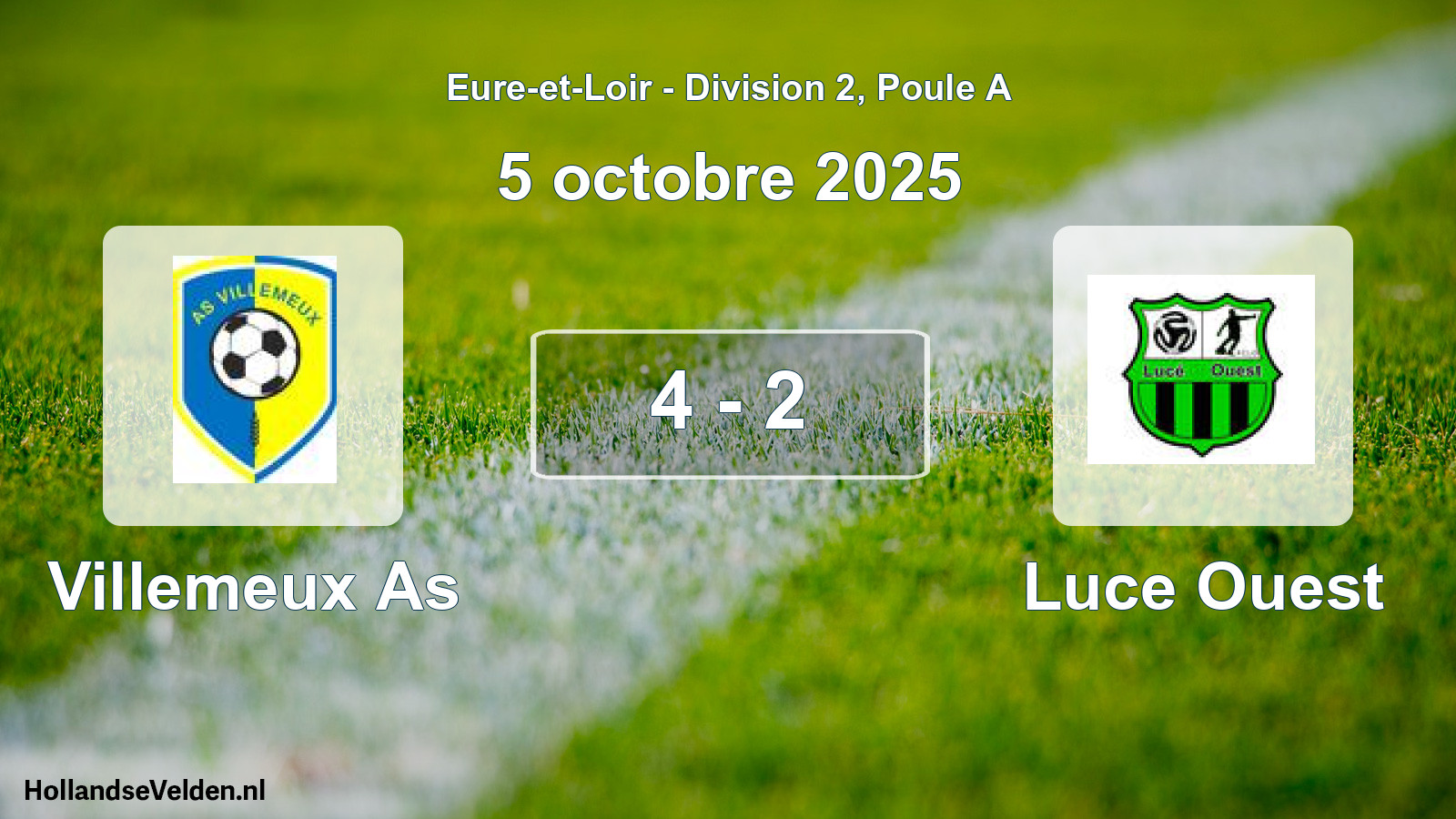 Gespeelde wedstrijd: Villemeux As - Luce Ouest 4 - 2 (5 octobre 2025)