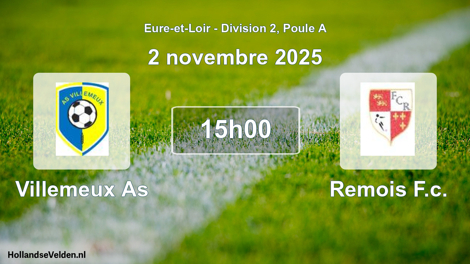 Geplande wedstrijd: Villemeux As - Remois F.c. (2 november 2025)