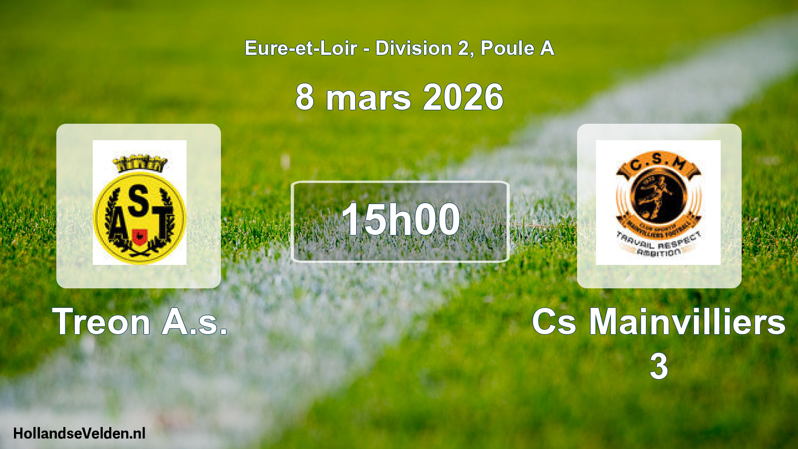 Geplande wedstrijd: Treon A.s. - Cs Mainvilliers 3 (8 mars 2026)