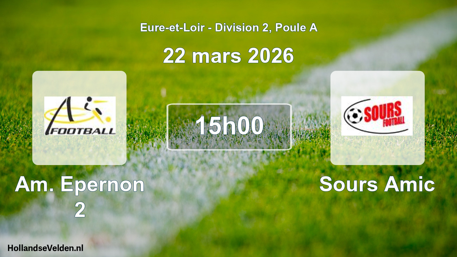 Geplande wedstrijd: Am. Epernon 2 - Sours Amic (22 maart 2026)