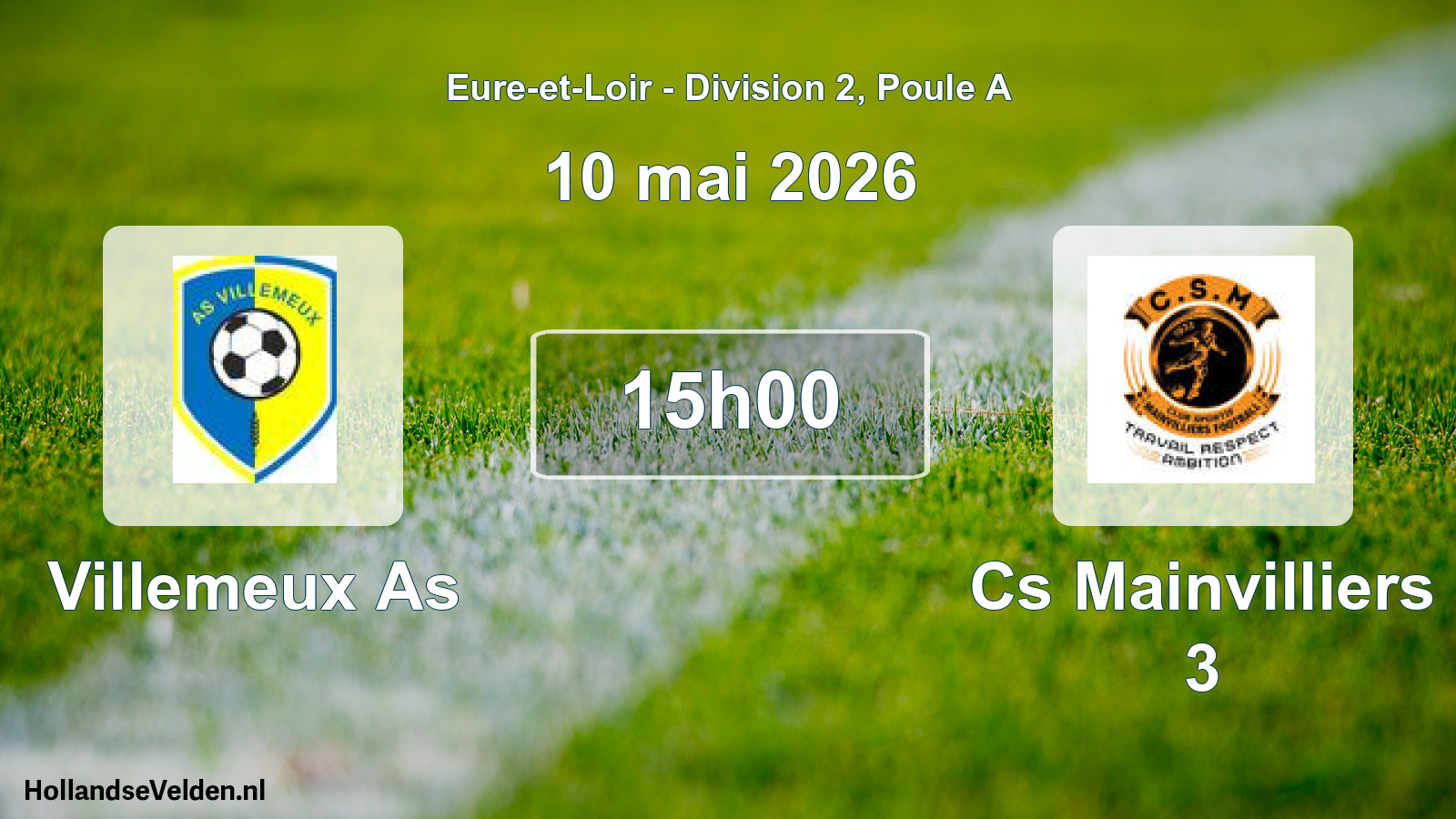 Geplande wedstrijd: Villemeux As - Cs Mainvilliers 3 (10 mai 2026)