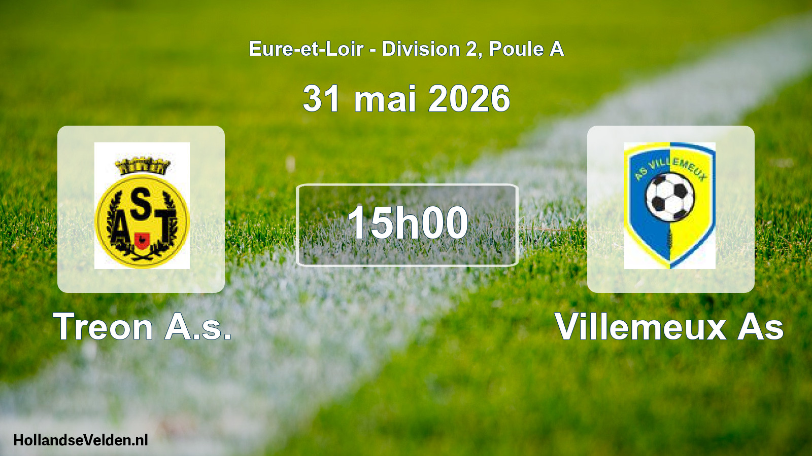 Geplande wedstrijd: Treon A.s. - Villemeux As (31 mai 2026)