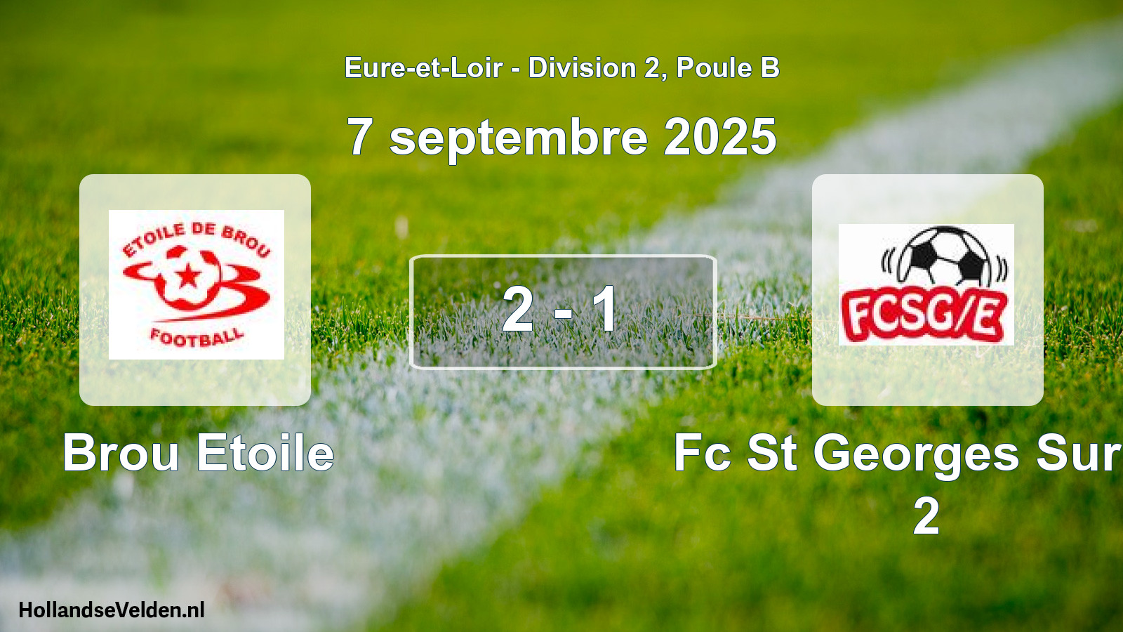 Gespeelde wedstrijd: Brou Etoile - Fc St Georges Sur E. 2 2 - 1 (7 septembre 2025)
