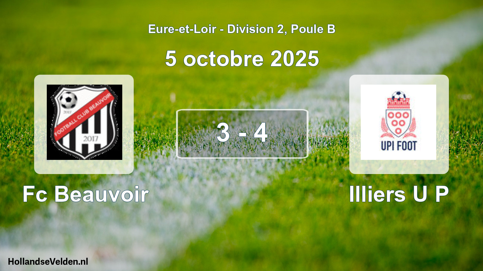 Total number of matches played: Fc Beauvoir - Illiers U P 3 - 4 (5 October 2025)