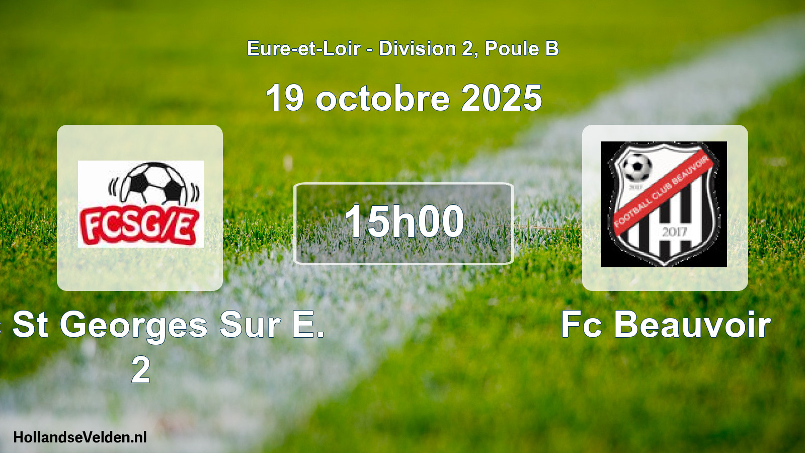 Geplande wedstrijd: Fc St Georges Sur E. 2 - Fc Beauvoir (19 oktober 2025)