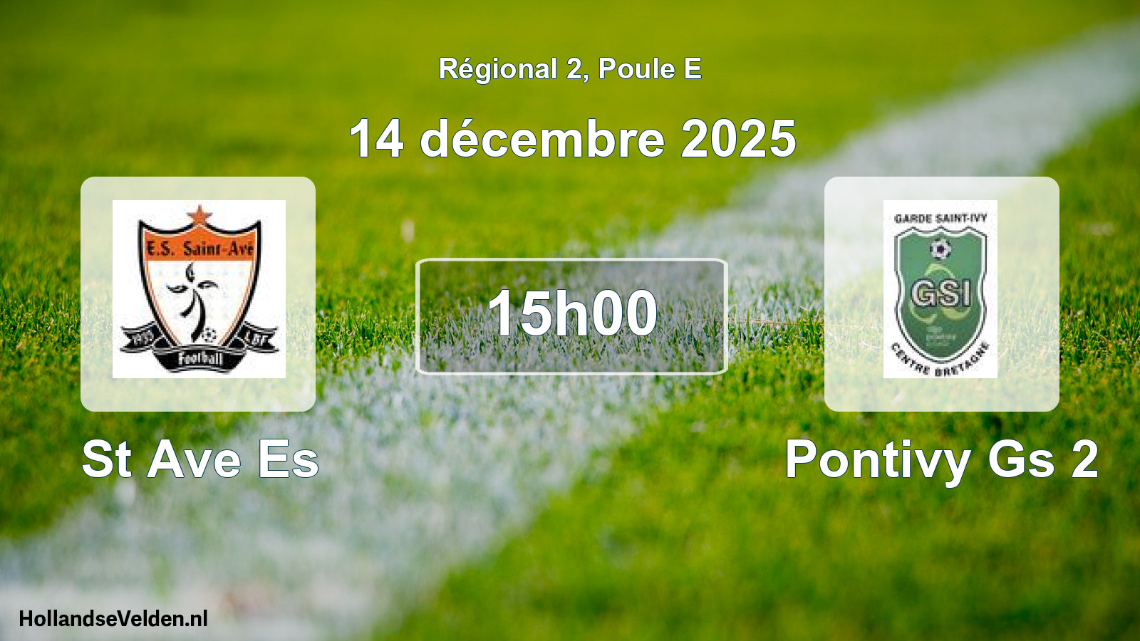 Geplande wedstrijd: St Ave Es - Pontivy Gs 2 (14 december 2025)