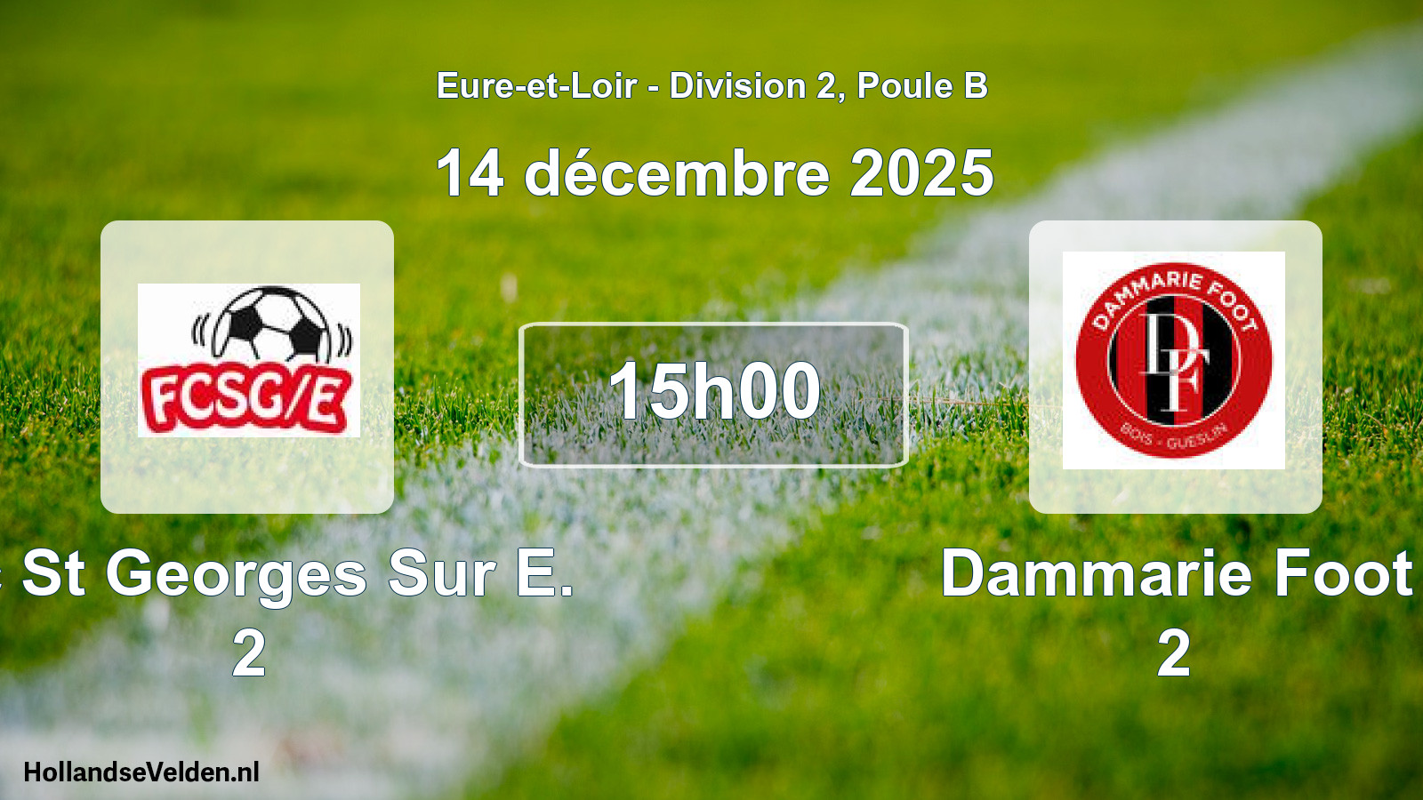Geplande wedstrijd: Fc St Georges Sur E. 2 - Dammarie Foot 2 (14 décembre 2025)