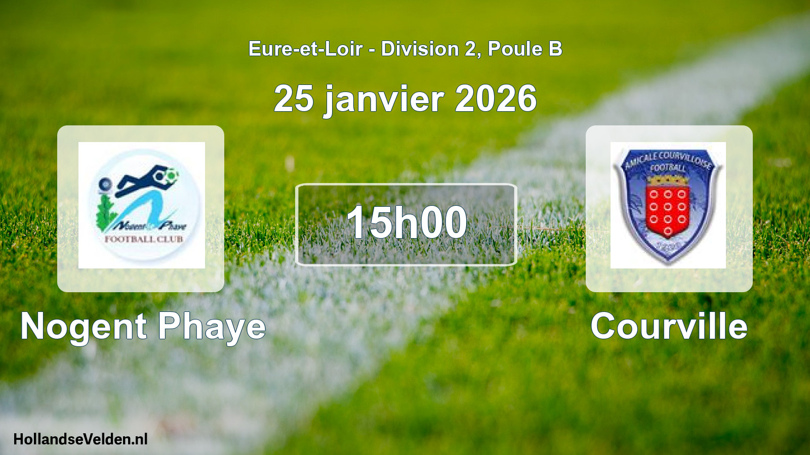 Geplande wedstrijd: Nogent Phaye - Courville (25 janvier 2026)